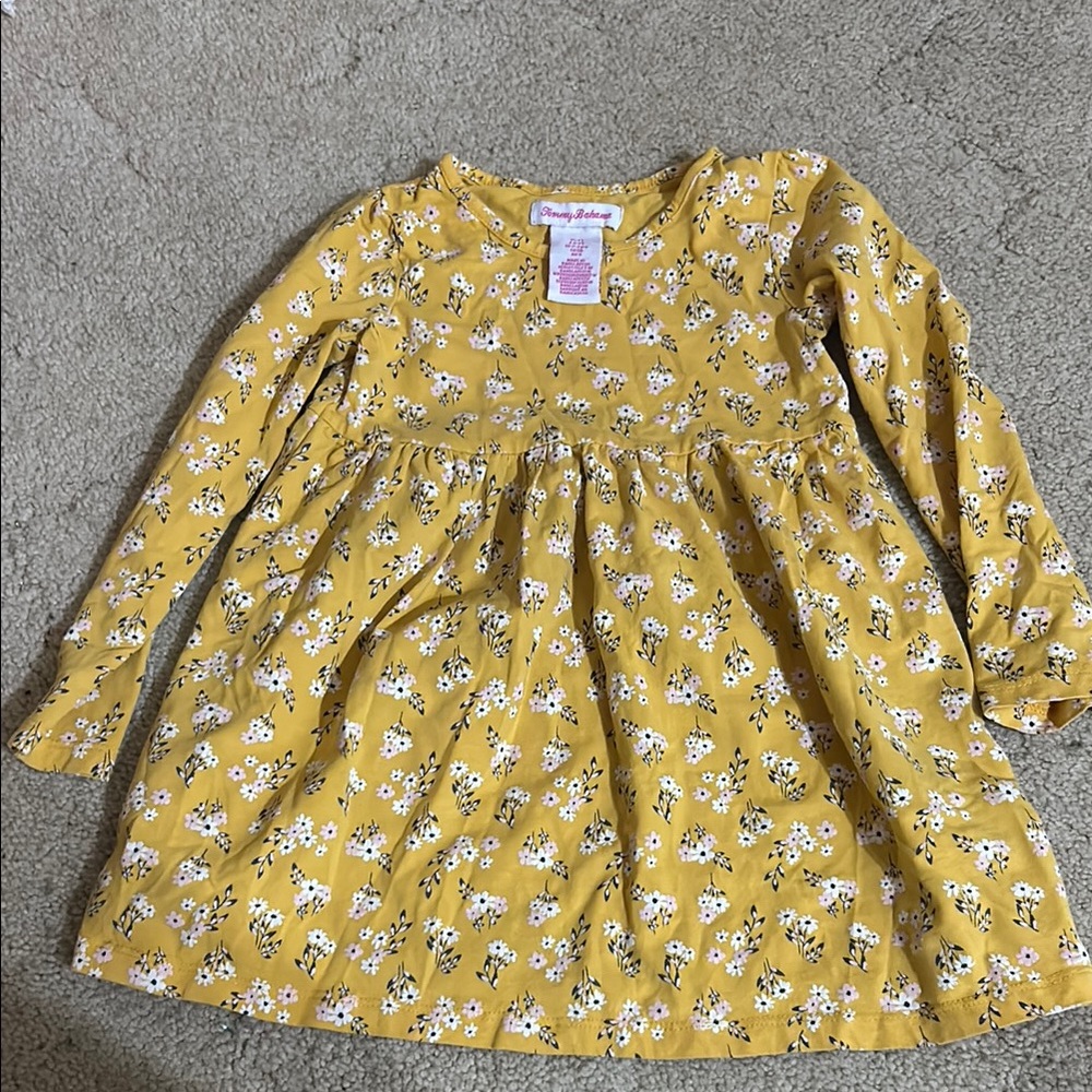 Yellow Floral Kids Dress